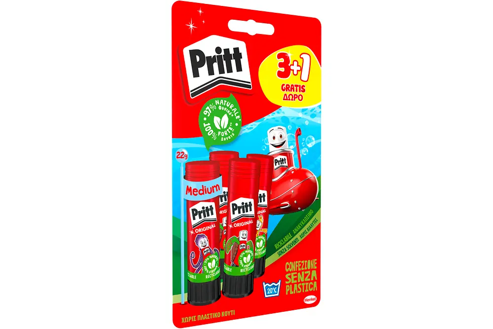 Packaging monomateriale: nuove confezioni Pritt di carta