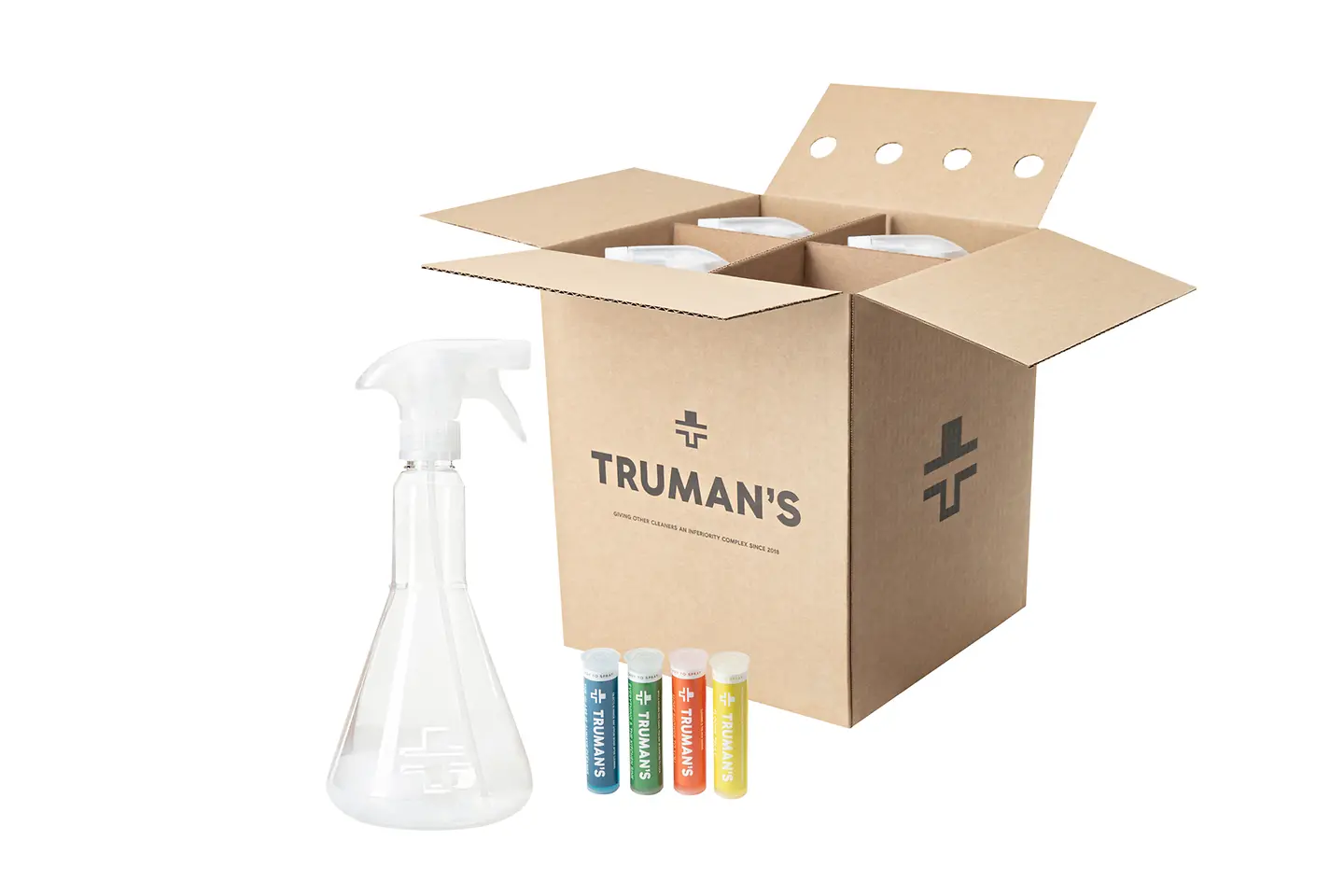 Truman’s offers cleaners that utilize refillable bottles and concentrate cartridges to reduce plastic.